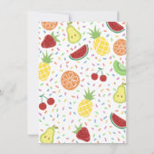 Tuttiフルーティ第2誕生日またはベビーシャワー サンキューカード (裏面)