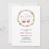 Tuttiベビーシャワー、夏の熱帯性双子 招待状 (正面)