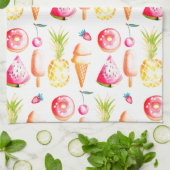 Tutti夏のお菓子とお菓子 キッチンタオル (折り畳み)