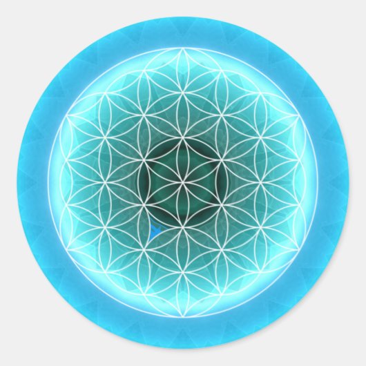 Tutti著作成される5喉のチャクラの淡いブルー ラウンドシール (正面)