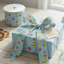 Tutti Fruitti Birthday Pattern Cute Fruits サテンリボン