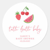 Tutti Frutti Baby Shower  ラウンドシール (正面)
