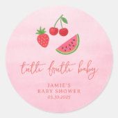 Tutti Frutti Baby Shower  ラウンドシール (正面)
