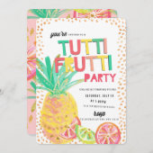 TUTTI FRUTTI PINEAPPLE誕生日パーティーの招待 招待状 (正面/裏面)