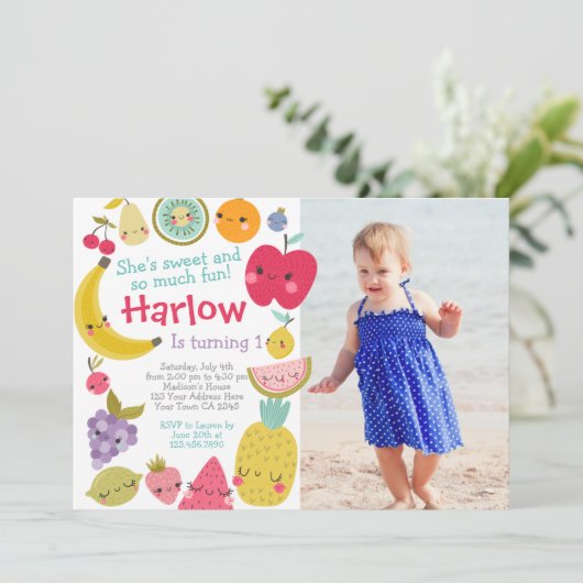 Tuttifrutti Birthday Invitation 招待状 (スタンド正面)