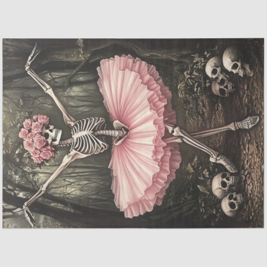 Tutuのお洒落Decouppageスケルトン踊り 薄葉紙 (正面)