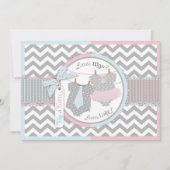 TutuまたはTie & Chevronプリントの性別表示 招待状 (正面)