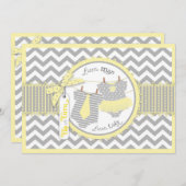 TutuまたはTie & Chevronプリントの性別表示 招待状 (正面/裏面)