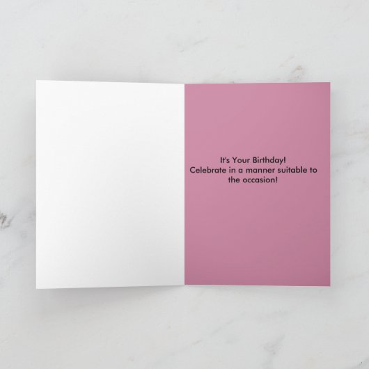 Tutu誕生日カードのためのシニア女性 カード (内部)