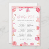 Tutu Ballerinaベビーシャワー – 編集可能な名前， 5x7 I 招待状 (正面/裏面)