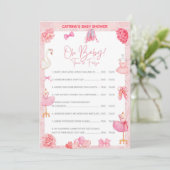 Tutu Ballerinaベビーシャワー – 編集可能な名前， 5x7 I 招待状 (スタンド正面)
