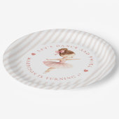 Tutu Ballerina Ballet Dancer Girl Birthday ペーパープレート (アングル)