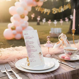 Tutu Ballerina Ballet Dancer Girl Birthday メニュー