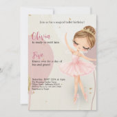 Tutu Ballerina Ballet Dancer Girl Birthday  招待状 (正面)