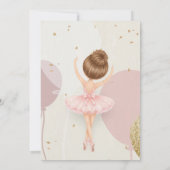 Tutu Ballerina Ballet Dancer Girl Birthday  招待状 (裏面)