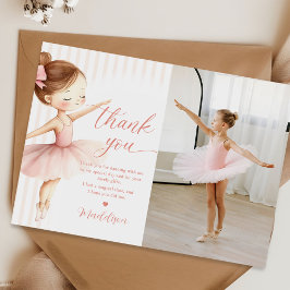 Tutu Ballerina Ballet Dancer Girl Birthday Photo サンキューカード