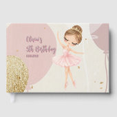 Tutu Ballerina Ballet Dancer Girl Pink Birthday ゲストブック (正面)