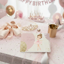 Tutu Ballerina Ballet Dancer Girl Pink Birthday ゲストブック