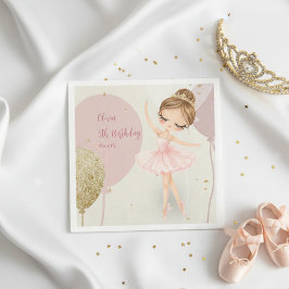 Tutu Ballerina Ballet Dancer Girl Pink Birthday スタンダードカクテルナプキン