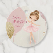 Tutu Ballerina Ballet Dancer Girl Pink Birthday フェイバータグ (正面)