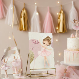 Tutu Ballerina Pink Ballet Dancer Girl Birthday テーブルナンバー