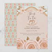 Tutu Ballet Dance Girls Second Birthday Invitation 招待状 (正面/裏面)