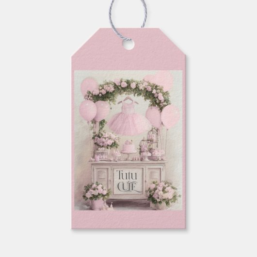 Tutu Cute Ballet Pink Ballerina Theme for Girls ギフトタグ (正面)