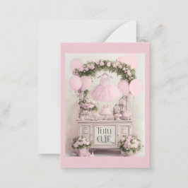 Tutu Cute Ballet Pink Ballerina Theme for Girls ノートカード