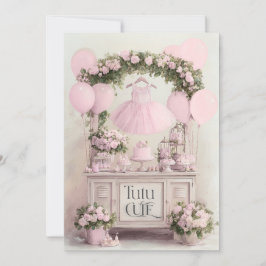 Tutu Cute Ballet Pink Ballerina Theme for Girls 招待状