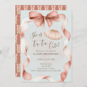 Tutu Cute Ballet Second Birthday Invitation 招待状 (正面/裏面)