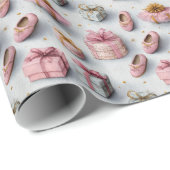 Tutu Cute Pink Ballerina Birthday  ラッピングペーパー (ロールコーナー)