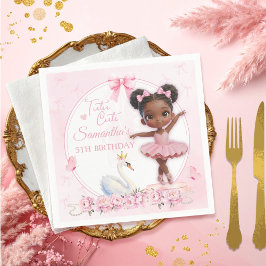 Tutu Cute Pink Ballerina Birthday - Afro Princess スタンダードカクテルナプキン