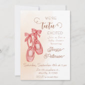 Tutu excited Ballerina Baby Shower 招待状 (正面)