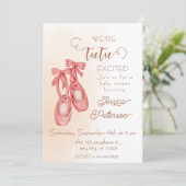 Tutu excited Ballerina Baby Shower 招待状 (スタンド正面)