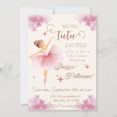 Tutu excited Ballerina Baby Shower 招待状 (正面)