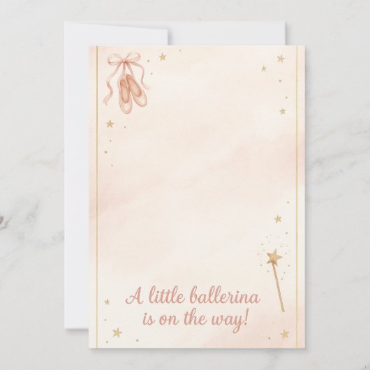 Tutu Excited Ballerina Baby Shower Invitation (裏面)