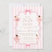 Tutu Excited Ballerina Ballet Baby Shower 招待状 (正面)