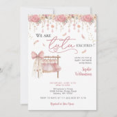 Tutu Excited Ballerina Floral Girl Baby Shower  招待状 (正面)