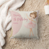 Tutu Pink Ballerina Ballet Dancer Girl Birthday クッション (ブランケット)