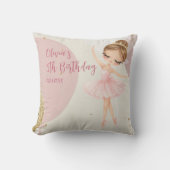 Tutu Pink Ballerina Ballet Dancer Girl Birthday クッション (正面)
