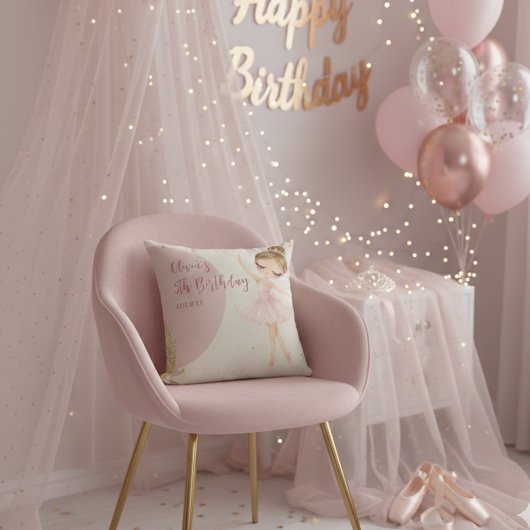 Tutu Pink Ballerina Ballet Dancer Girl Birthday クッション