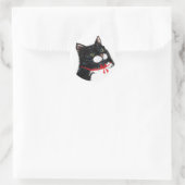 Tuxクリスマスキャット ラウンドシール (バッグ)