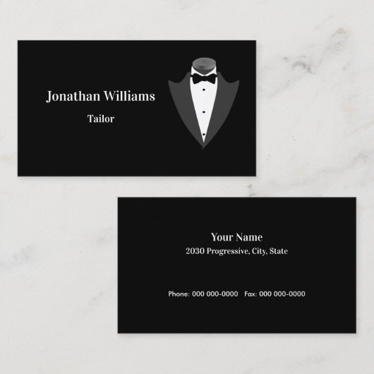 Tuxスーツのテーラー名刺 名刺 (正面/裏面)