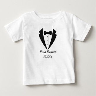 Tuxパーソナライズされたリングや輪ベアラ ベビーTシャツ