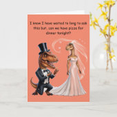 Tux保持リング内のTレックスがトレックスを提案 カード (黄色い花)