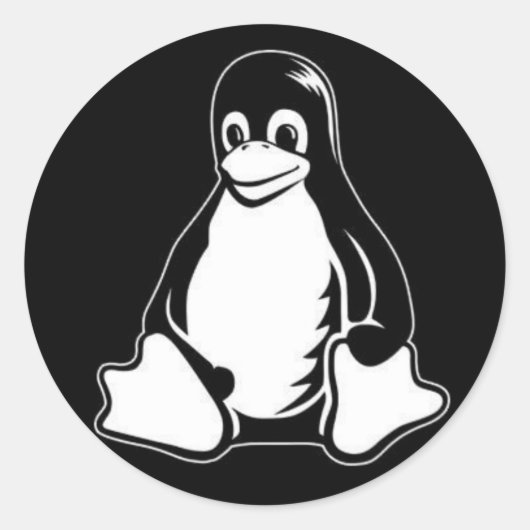 Tux Black ラウンドシール (正面)