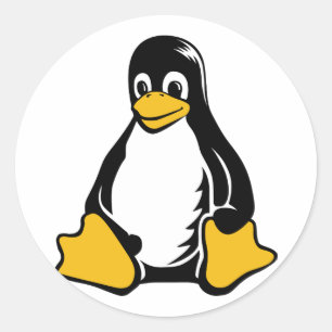 Tux Pengin - （Linux、オープンソース、Copyleft、FSF） ラウンドシール