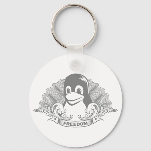 Tux Penguin - (Linux,オープンソース, Copyleft, FSF) キーホルダー (正面)