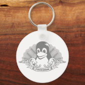 Tux Penguin - （Linux，オープンソース， Copyleft, FSF） キーホルダー (正面)