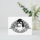 Tux Penguin - (Linux,オープンソース, Copyleft, FSF) ポストカード (スタンド正面)